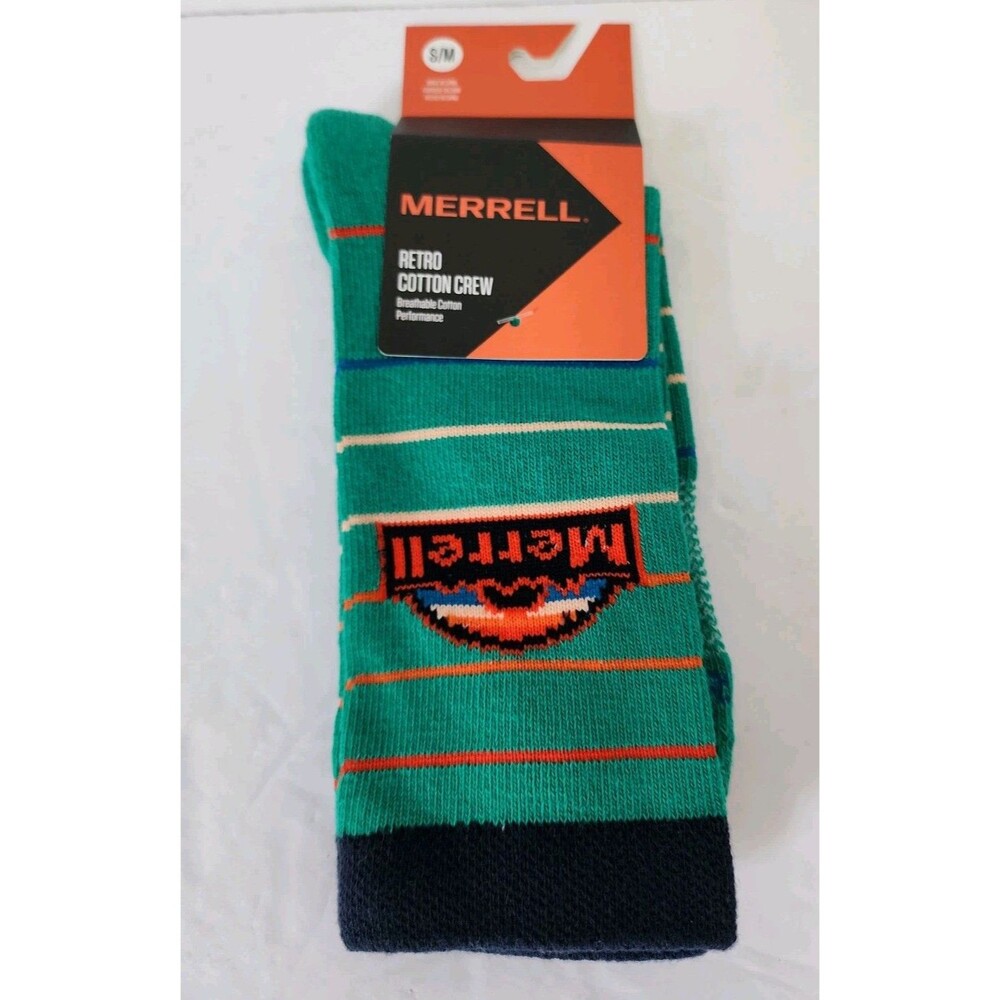 Merrell Men's Retro Cotton Crew Socks Size S/M 5-8.5 (Women 5-9.5)